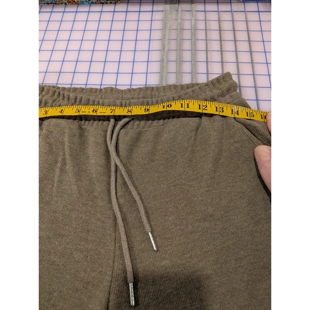 Zara Lounge Pants Beige Taupe Wide Leg Women's Size S Elastic Drawstring Pockets - Picture 9 of 9